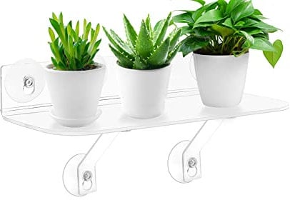 15 Inch Suction Cup Shelf for Plants, 6IN Extra Wide with Load-Bearing Brackets, Acrylic Window Sill Extender for Growing Herbs, Micro Vegetables, Succulents, Clear