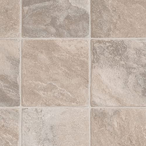 Stone Tile Effect Goliath 450 Vinyl Flooring 4.5mm Extra Thick Lino for Bathroom Kitchen Hall (Granite Grege, 2.5m x 2m)