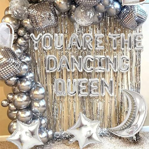JeVenis decorazione you are the dancing queen palloncini you are the dancing queen striscione you are the dancing queen cartello 70s disco decoration 70s disco party supplies