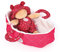 JOLIJOU - Poupon Couffin Matelassé - Maëlle - Framboise - 20 cm - Facile à Transporter - Jeu d'Imitation - Développement de l'Imagination - Idée Cadeau de Naissance Enfants - JJ6010