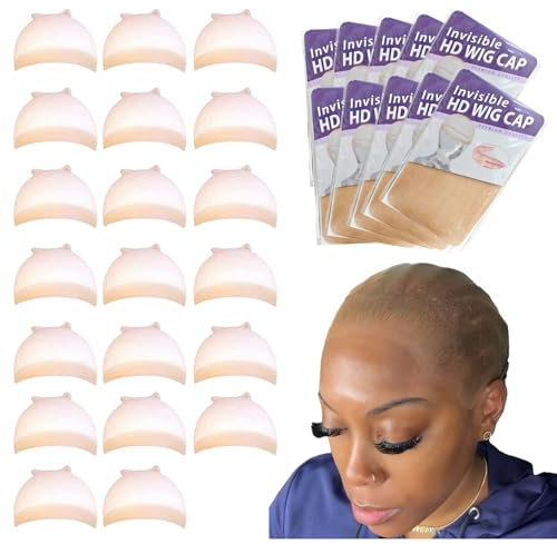 Ugrace Hair 20 Stück Haarnetz Nylon HD Wig Cap Perücke Kappen, Perückenkappe Set Perückennetz Dehnbare Elastische Atmungsaktive