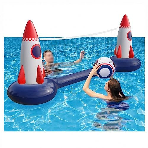 AXTMR Pallavolo Gonfiabile per Piscina, Cerchio Gonfiabile per Piscina con Spiaggia d'Acqua, Supporto per Palla Sportiva Galleggiante per Piscina,style2,300cm