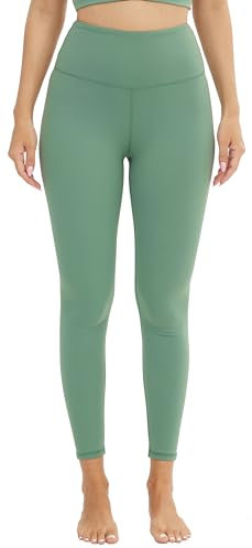 Persit Sporthose Damen, Sport Leggings für Damen Yoga Leggins Laufhose Sportleggins Lang (S, Cyperngrün, 64 cm)
