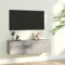 Natulvd 100 cm Floating TV Stand, Wall Mounted TV Cabinet with 2 Large Storage, Entertainment Center Hanging Media Console Shelf for Living Room, Bedroom - Grey Oak