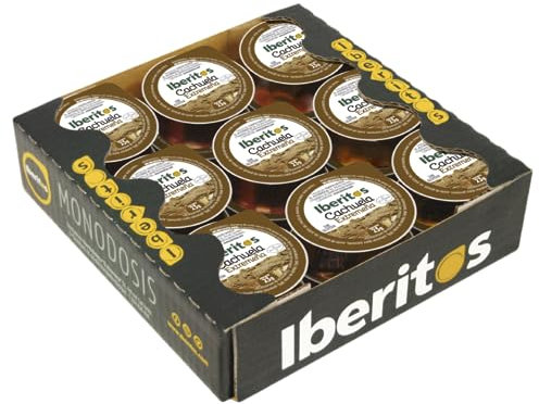 Iberitos - Bandeja de 18 Monodosis de Auténtica Cachuela Extremeña | Ideal para Desayunos y Meriendas - Apto para Celiacos - Latas de 23 g