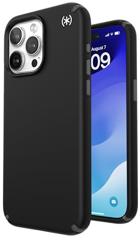 Speck iPhone 15 Pro Max Hülle - MagSafe kompatibel, Fallschutz - Kratzfest, Soft Touch, 6,7 Zoll Handyhülle - Presidio2 Pro Schwarz/Schiefergrau/Weiß