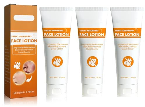 Lot de 3 crèmes anti-transpirantes pour le visage, lotion anti-transpirante, laisse des taches, protection supplémentaire efficace contre la transpiration excessive, crème anti-transpiration pour