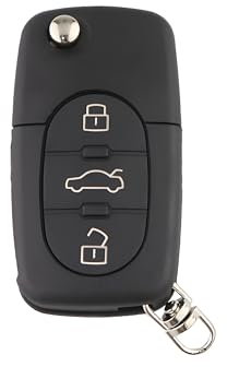 Remote Control Key Shell Compatible with Audi A2 A3 A4 A6 A8 Q5 Q7 TT Replacement Shell Cover 2 Buttons Repair Replacement Keyless Blade (CR1620 Battery)