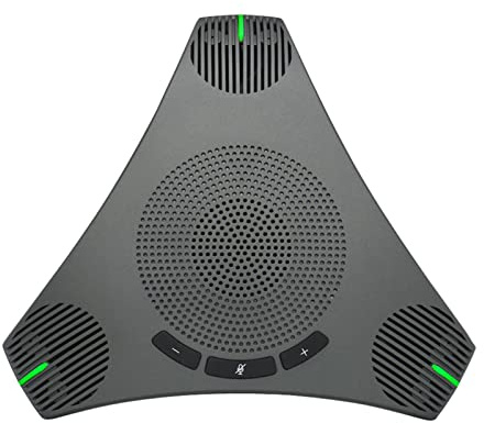 Irfora Computer-Lautsprecher, USB-Freisprecheinrichtung, Konferenzmikrofon, omnidirektionales Computer-Mikrofon, 360° Sprachabnehmer mit Stummschalttaste für
