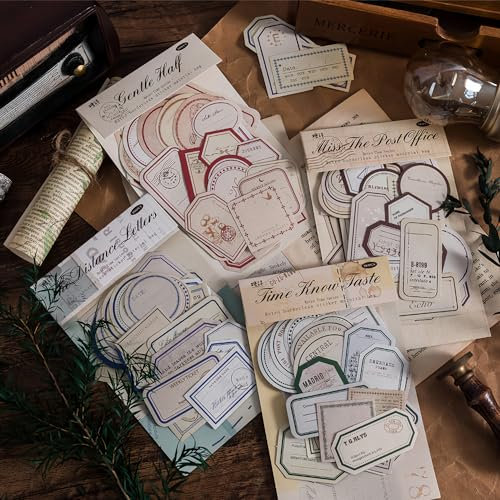 Scrapbooking Stickers Zubehör 200 Pieces,Vintage Bullet Journal Sticker Journaling Scrapbook Decorative Papier für Journaling Supplies Album Scrapbook Fotoalbum Tagebuch Fotobuch