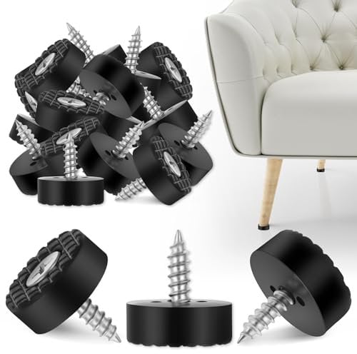 30 PCS Furniture Feet Pads Chair Leg Floor Protectors Non Slip Furniture Pads with Screws 18mm Diameter Table Leg Pads for Table Cabinets Chairs Stool Legs Anti Floor Scratches and Reduce Noise