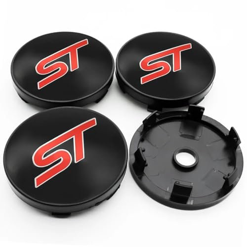 DHJKCBH 4 Stück Auto Nabendeckel Aufkleber für Ford ST Fusion Everest Escape Explorer Edge Mondeo Focus Ecosport Fiesta 60MM Radnabenabdeckung Auto Aufkleber Abzeichen Logo Sticker Zubehör,B