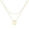 Gold Halskette für Damen, Kette Layered Damen Halskette mit Runder Anhänger Mehrschichtige Gold Halskette Hypoallergene 14K Personalisierte Kette Gold Modeschmuck für Frauen und Mädchen