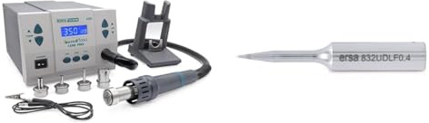 QUICK 861DW Profi Heißluft Lötstation Set digital regelbar & Dauerlötspitze gerade verlängert bleistiftspitz 0,4 mm Durchmesser mit ERSADUR-LF Beschichtung