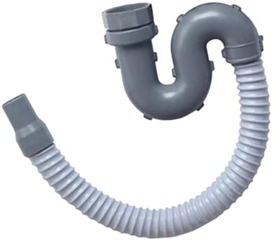 Sharplace Flexibles Abflussrohr für Waschbecken, Entwässerungssystem, Sanitärzubehör, rostfreie Universalbeschläge, Abwasserrohr für Waschbecken, für Badewanne, Stil c
