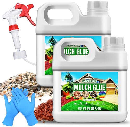 Colle Cailloux Extérieur - Liant pour Gravier 2L - Colle Concentrée Prête à l'Emploi - Pour Coller Gravier, Écorces, Pierres - Applicateur pour Allées de Jardin, Bordures, Aménagement Paysager