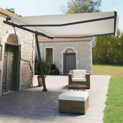 Rantry Set mit Pfosten für Sonnensegel, Anthrazit, 450 x 245 cm, Eisen, Außenzelt für Privatsphäre, Markise für Garten, Balkon, Sonnensegel für den Außenbereich, Seitenmarkise für Terrasse im Freien