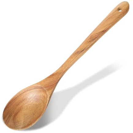 Kochlöffel Holz Rund Holzlöffel 33cm Langer Großer Holzlöffel extra großer Löffel zum Kochen, Rührlöffel, Servierlöffel, Kochlöffel, Küchenutensil aus Holz zum Kochen, Servieren, Mischen
