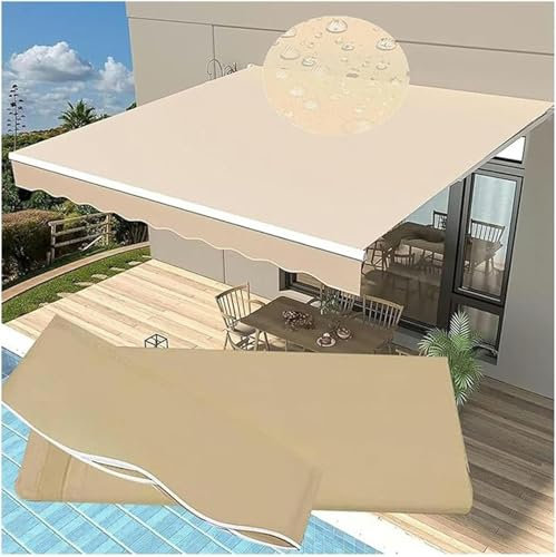 AVSMGP Ersatzstoff Für Gartenmarkisen 2M 2,5M 3,0M 3,5M 4M 4,5M 5M 5,5M 6M 6,5M Markisen Volant Ersatz Sonnenschutz Balkon Markisenstoff Für Terrasse, Balkon (Ohne Rahmen),A,5.5x3m(18 * 9.8FT)