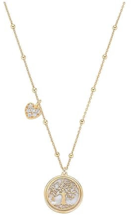 Collana Albero Vita Cuore zirconi Amen Madreperla