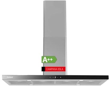 Corberó - Campana Isla | 1200 cm | RODAS12000 | Caudal 1000 m3/h, 3 Velocidades, Filtro Aluminio 3 Capas, Filtro Carbón | E.Energética A++ | Inox