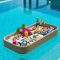 Schwimmendes Pool-Tablett aus Rattan, rechteckig, luxuriöses Serviertablett für Sandbänke, Spas, Bad, Partys, Getränke, Brunch, Essen auf dem Wasser, Poolzubehör