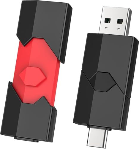 Vansuny 2 Pack 64gb USB C Flash Drive 2 in 1 USB 3.0 Stick Retractable USB Type-C Memory Stick Small USB C and A Thumb Drive for iPhone 15 iPad Pro Android Smartphone Laptop PC