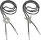 2er Set Bolo Tie Western Krawatten - Vintage Leder Rodeo Anhänger für Herren und Damen, Ideal für Cowboy Kostüme, Western Outfits, Cowboy Hemden und Westen, Inklusive Kuhschädel und Ranger Stern Desi