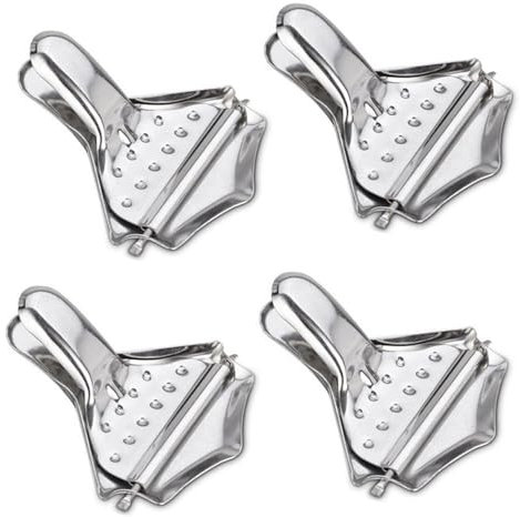 Zitronenschnitzelpresse,4 PCS Handbuch Entsafter Kleine Zitruspresse Handheld Zitronenpresse aus Edelstahl Orangenpresse Manuell Saft Wedge Werkzeuge Küche