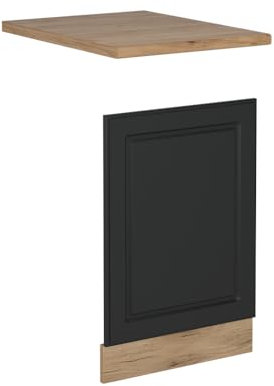 Vicco Geschirrspülblende R-Line, Geschirrspüler Fronttür, Anthrazit Landhaus, 45 cm, AP Eiche