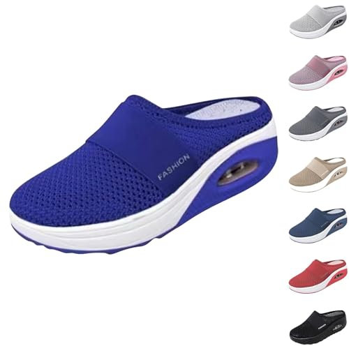 Orthopädische Schuhe Damen Air Cushion Slip-On Walkingschuhe Diabetiker Schuhe Freizeit Mesh Fersensporn Schuhes Atmungsaktiv Sandals Orthopädische Hausschuhe Gesundheitsschuhe
