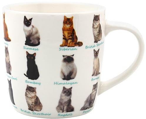 The Leonardo Collection Cats Mug, Tea and Coffee Mugs for Hot Drinks | Fine China Printed Mugs for Kitchen & Home | Reusable Ceramic Cups for Every Occasion | Birthday Gifts for Women & Men