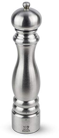 PEUGEOT - Salzmühle Paris Chef u‘Select 30 cm - 6 voreingestellte Mahlgrade - Innovatives Zirlion-Mahlwerk für pulverfeines Salz - Aus Edelstahl - Französisches Know-how - Farbton Edelstahl