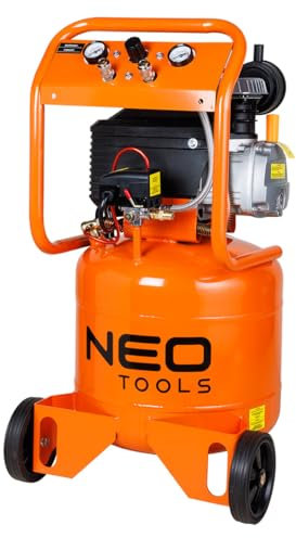 NEO TOOLS Compressore d'olio verticale da 40 l, salvaspazio, per piccole officine e garage, potenza 1500 W, potenza 184 l/min, attacco 230 V, aria compressa per pneumatici