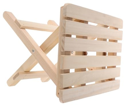 LIOOBO Klapphocker in Beige, Tragbarer Falthocker für Outdoor