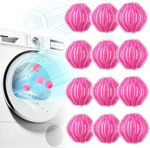 KOMUNJ Pack of 12 Pet Hair Remover, Washing Machine, Reusable, Effective Removal of Pet Hair and Lint