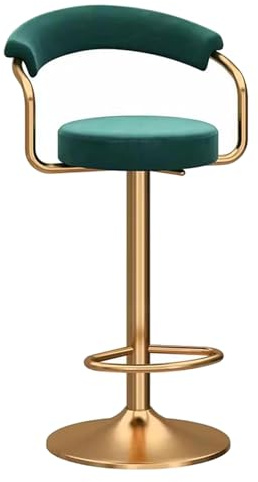 Baodiale Moderne, höhenverstellbare Barhocker mit Rückenlehne und polierten goldenen Beinen for Kücheninsel, Theke, Wohnzimmer oder Café.