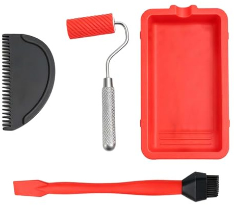 Kit de applicateurs de colle pour bois,Rouleau à colle en bois, Ensemble de rouleaux de colle applicateur,Rouleau àColle avec Plateau D'application, répartir uniformément,convient aux travaux manuels