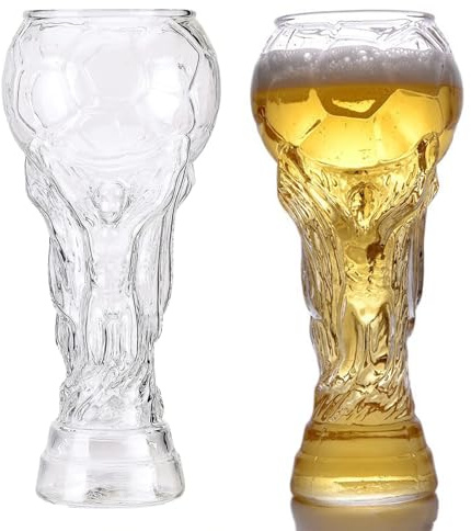 600ML Bierglas Champions Pintglas Trophäenstil für das WM-Finale Perfekt für Grillabende Camping Glamping Bootfahren und Alltagsgeschenke für Väter, Männer und Fußballfans