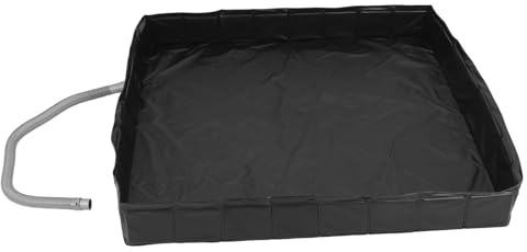 GETAJGHSD Base de Ducha Exterior Plegable Cuadrada 41x41x5 Pulgadas | Pvc y Pp, Drenaje Desmontable, 1 Juego, Negro, para Rv y Campamentos con Barro