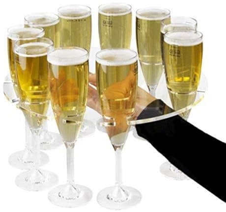 Bar@drinkstuff Champagne Flute Serving Tray - Glasses Holder for Champagne