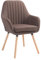 CLP Retrostuhl Florian Mit Hochwertiger Polsterung Und Stoffbezug I Esszimmerstuhl Mit Einer Sitzhöhe Von 49 cm, Farbe:braun, Gestell Farbe:Natur