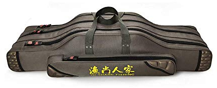 TentHome Angeltaschen Rutentaschen 2-5 Kammern Rutenfutteral Angelkoffer Angelrutentasche 2-5 Fächer Angelrute-Rolle Tasche für Angeln, Seefischerei, Eisfischen, Camping 90cm, 3 Kammern