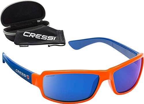 Cressi Ninja Floating Sunglasses - Men's Floating Polarized Sunglasses One Size, Orange/Blue-Mirrored Lens Blue