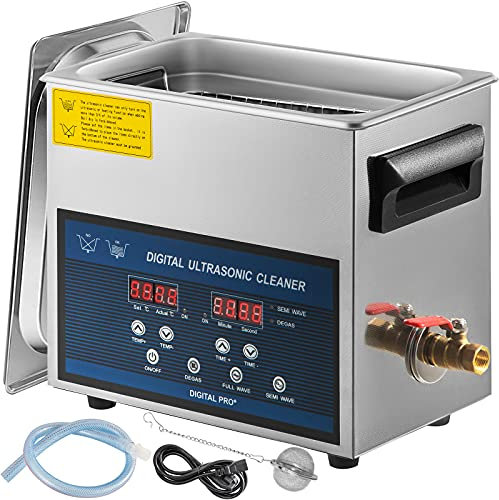 VEVOR Nettoyeur à Ultrasons 6L Nettoyeur à Ultrasons Professionnel à Double Fréquence 28/40KHZ Appareil de Nettoyage Ultrasonique avec Cuve en Acier Inoxydable pour Bijoux Lunettes Montre Dentier