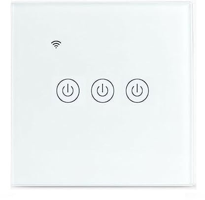 Yagusmart Wifi Smart Wall Light Switch, No Neutral Wire Required,No Hub Required, Compatible with Alexa and Google Home, APP Remote Control, Timing Function, Voice Control(3 gang) white