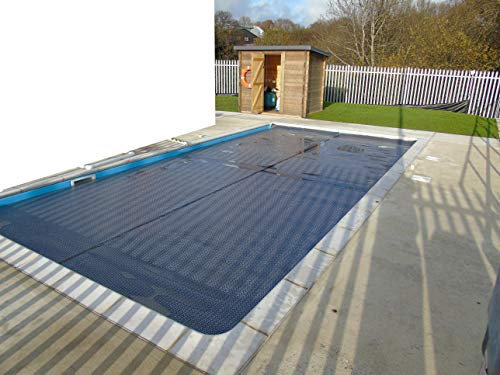 INTERNATIONAL COVER POOL Pack Cubierta Térmica 500 micras GeoBubble Energy Guard para Piscina de 4 x 8 Metros con Refuerzo en los Anchos + Enrollador telescópico con Tubo de 80mm