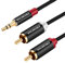 SHULIANCABLE Cinch Kabel,3,5mm Klinke auf 2X RCA Chinch Stecker Y Splitter Cinch auf Klinke Stereo Audio Aux Kabel für Smartphones, MP3, Tablets, Stereoempfänger, Lautsprecher (0.5M)
