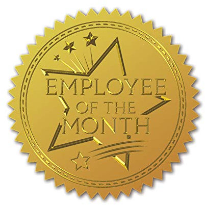 craspire 100 Stück Geprägte Goldfolien-Zertifikat-Siegel Selbstklebende Aufkleber Medaillendekor-Aufkleber Zertifizierung Abschluss Corporate Seals Notarsiegel Umschläge (Mitarbeiter des Monats)