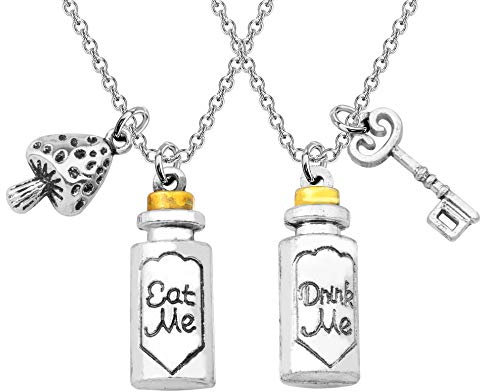 FAADBUK Alice Fairy Tales Inspired Jewelry - Alice Fans BFF Friendship Gift - Eat Me Drink Me Set Necklace (5 Stars)
